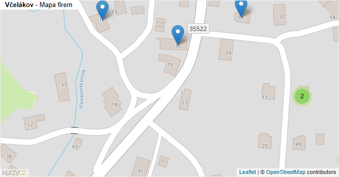 Včelákov - mapa firem