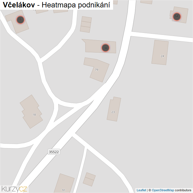 Mapa Včelákov - Firmy v obci.