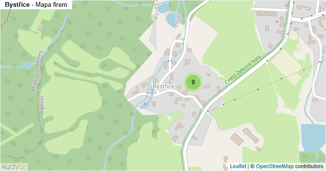 Bystřice - mapa firem