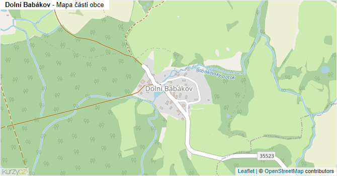 Dolní Babákov - mapa části obce