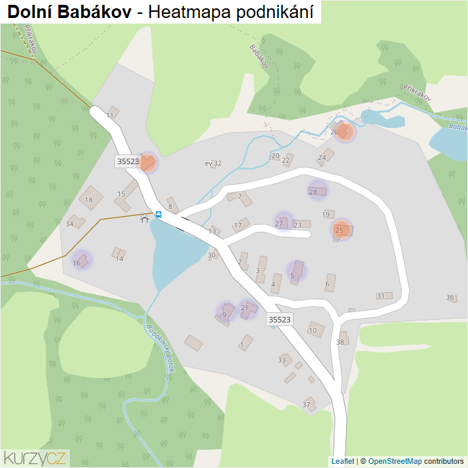 Mapa Dolní Babákov - Firmy v části obce.