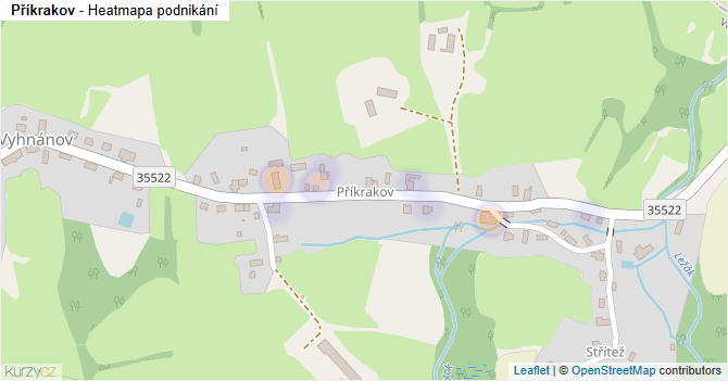 Příkrakov - mapa podnikání