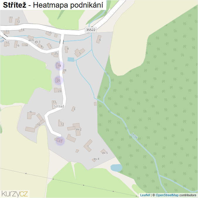 Mapa Střítež - Firmy v části obce.