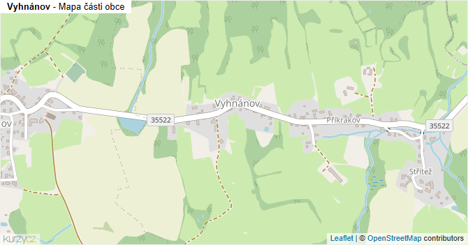 Vyhnánov - mapa části obce