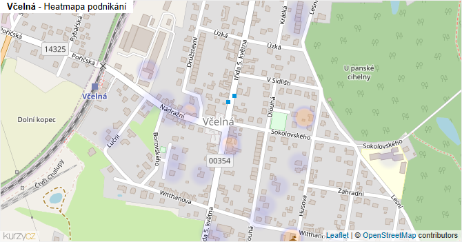 Včelná - mapa podnikání