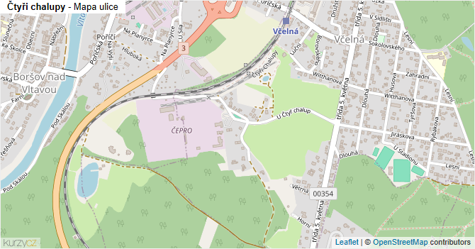 Čtyři chalupy - mapa ulice
