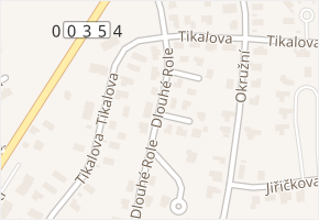 Dlouhé role v obci Včelná - mapa ulice