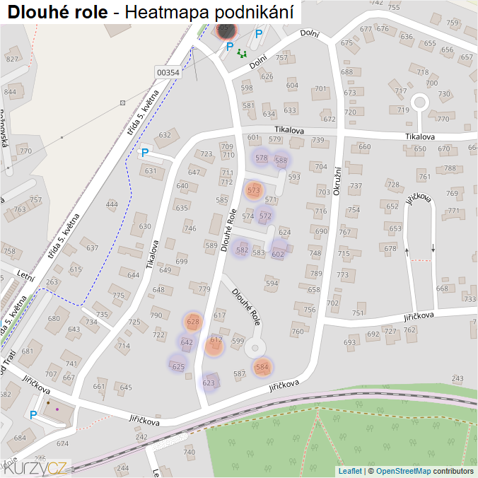 Mapa Dlouhé role - Firmy v ulici.