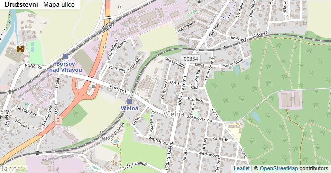 Družstevní - mapa ulice