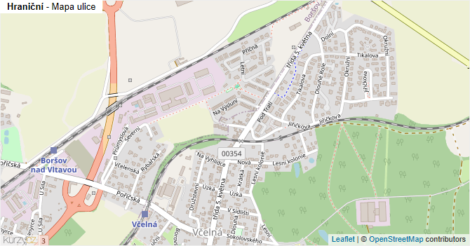 Hraniční - mapa ulice