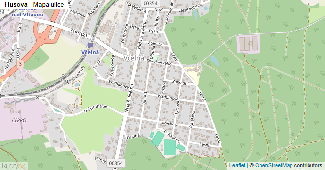 Husova - mapa ulice
