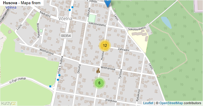 Husova - mapa firem