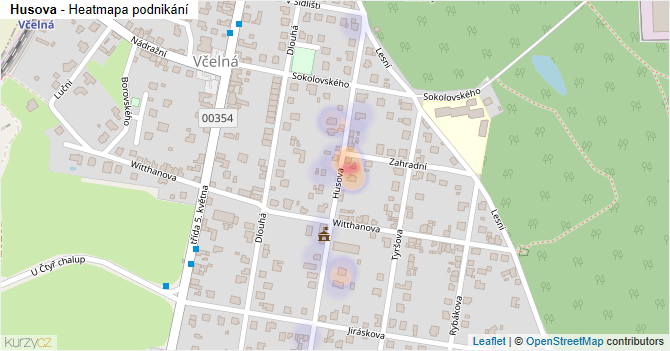 Husova - mapa podnikání
