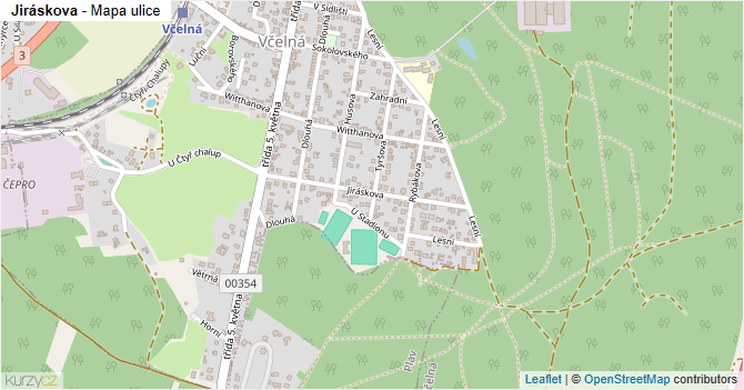 Jiráskova - mapa ulice