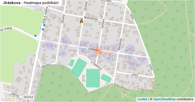 Jiráskova - mapa podnikání