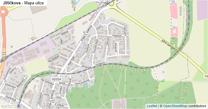 Jiřičkova - mapa ulice