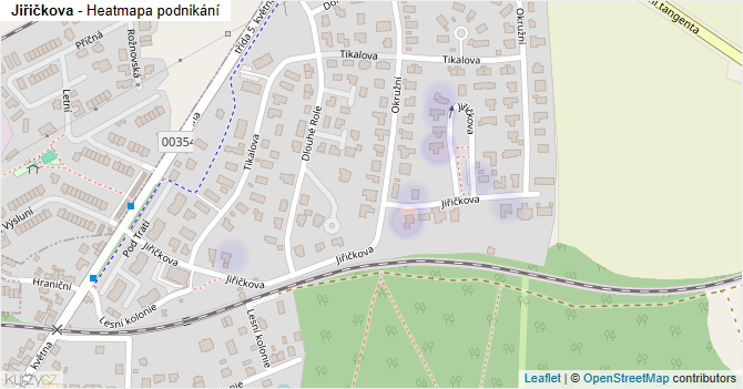 Jiřičkova - mapa podnikání