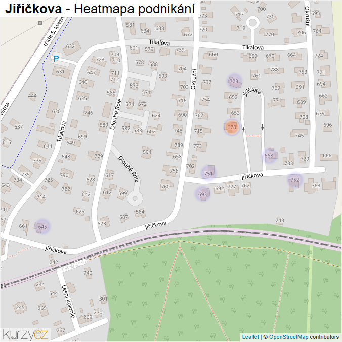 Mapa Jiřičkova - Firmy v ulici.