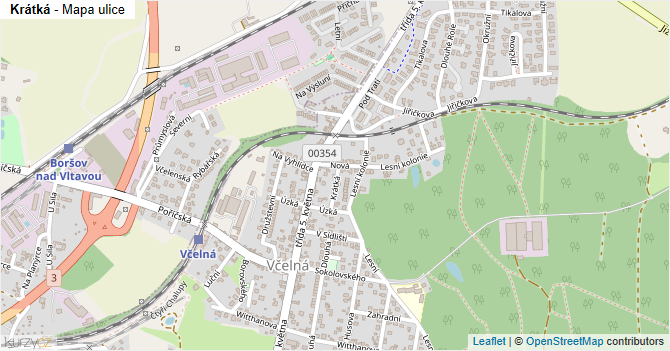 Krátká - mapa ulice