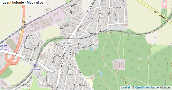 Lesní kolonie - mapa ulice