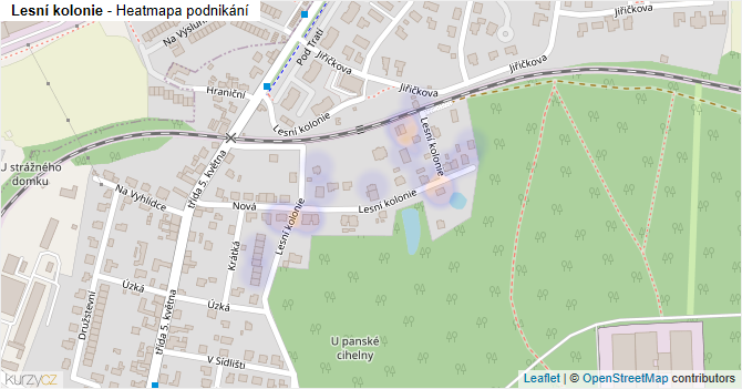 Lesní kolonie - mapa podnikání