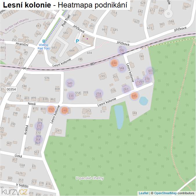 Mapa Lesní kolonie - Firmy v ulici.