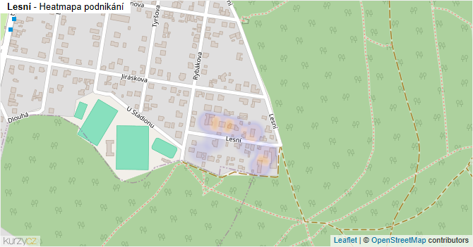 Lesní - mapa podnikání