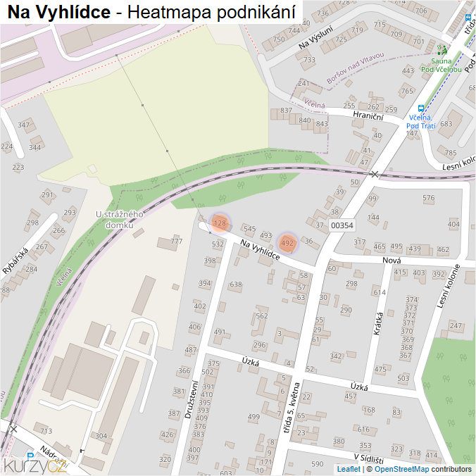 Mapa Na Vyhlídce - Firmy v ulici.