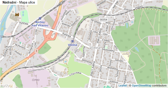 Nádražní - mapa ulice