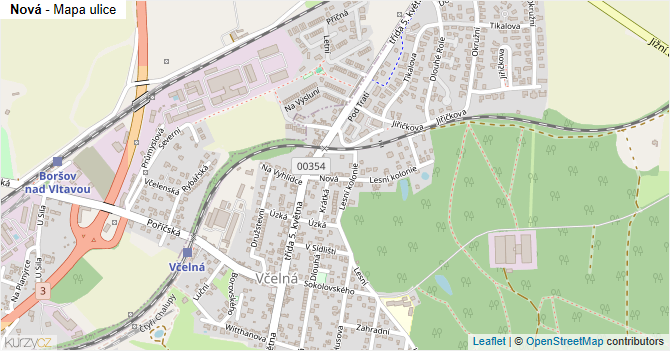 Nová - mapa ulice