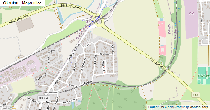 Okružní - mapa ulice