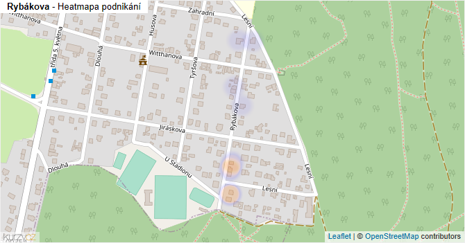 Rybákova - mapa podnikání