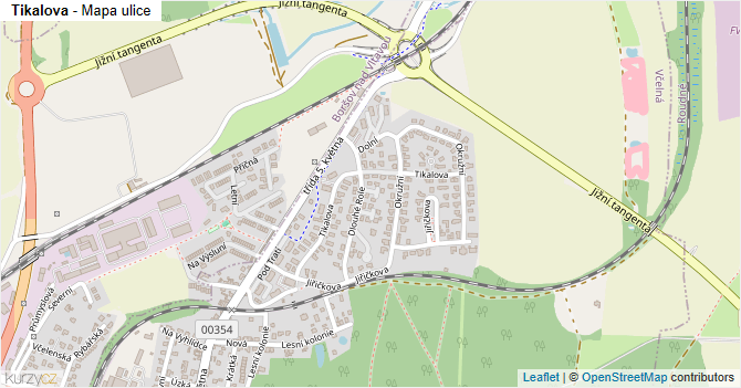 Tikalova - mapa ulice