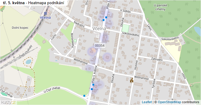 tř. 5. května - mapa podnikání