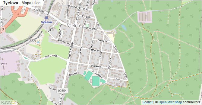 Tyršova - mapa ulice