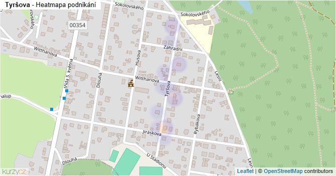 Tyršova - mapa podnikání