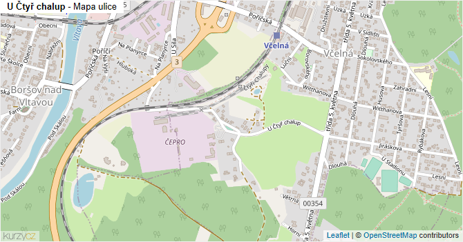 U Čtyř chalup - mapa ulice