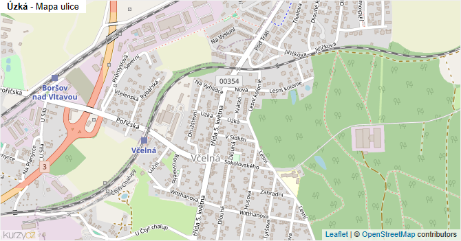 Úzká - mapa ulice