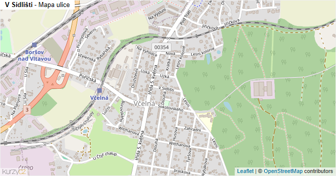 V Sídlišti - mapa ulice