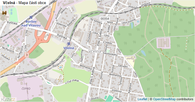 Včelná - mapa části obce