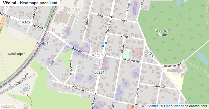 Včelná - mapa podnikání