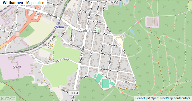 Witthanova - mapa ulice