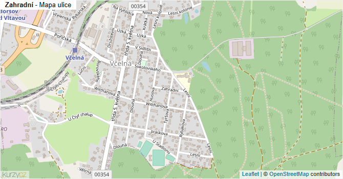 Zahradní - mapa ulice