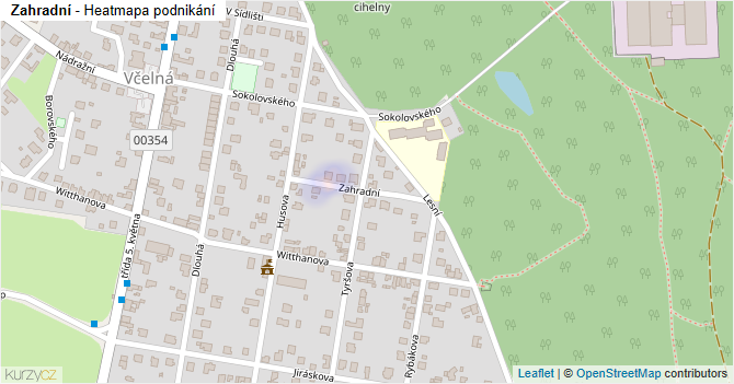 Zahradní - mapa podnikání