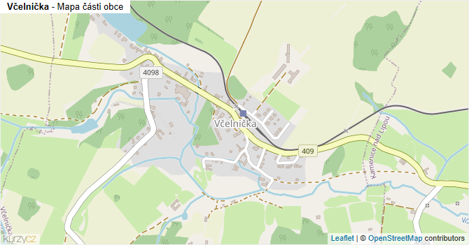 Včelnička - mapa části obce