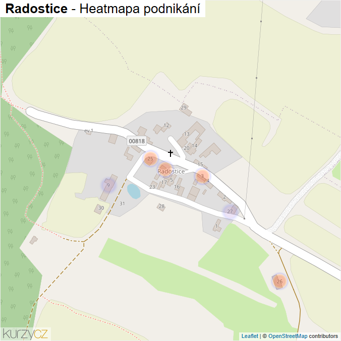 Mapa Radostice - Firmy v části obce.