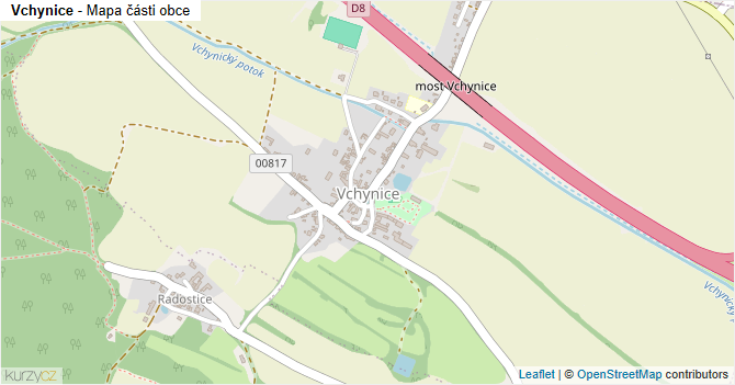 Vchynice - mapa části obce