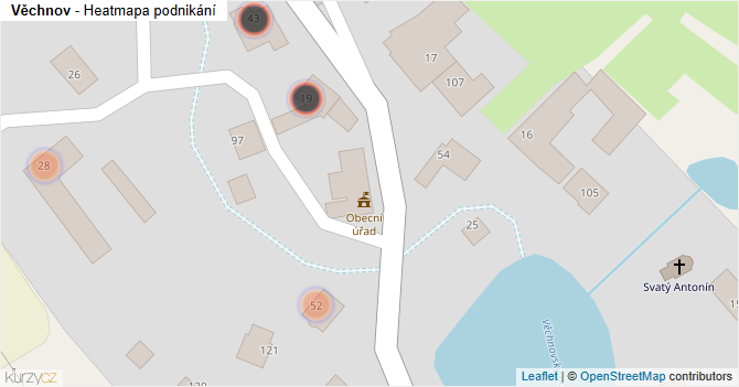 Věchnov - mapa podnikání