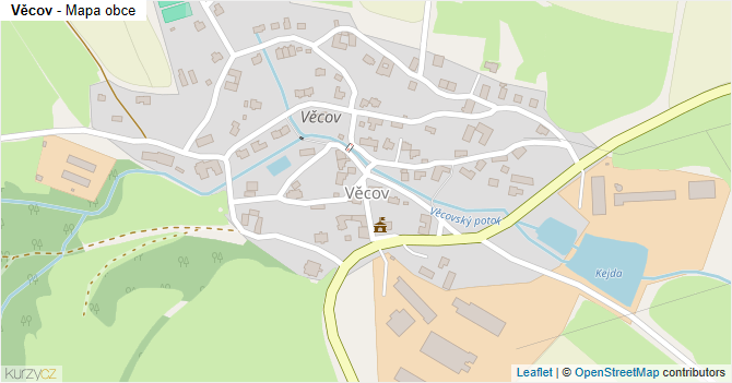 Věcov - mapa obce