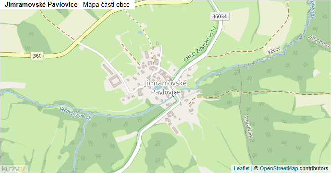 Jimramovské Pavlovice - mapa části obce